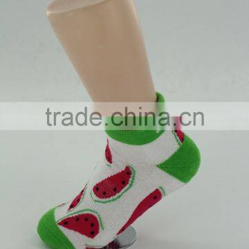 men ankle sport running socks with watermelon design