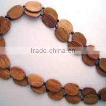 Wood bead necklace