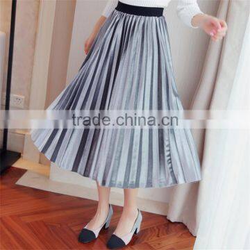 2017 Latest Popular Women's Clothing Velvet Tall Waist Long Skirts for Ladies photo-2