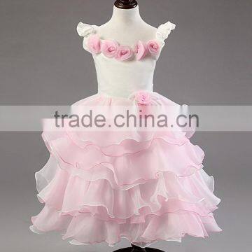MGOO Latest Design Stocklot Pretty Girl Pageant Dresses Kids Champage Flowers Toast Embroidery Dress MGT005-3 photo-6