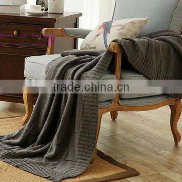 new latest low MOQ thick chunky cotton knitted throw blanket