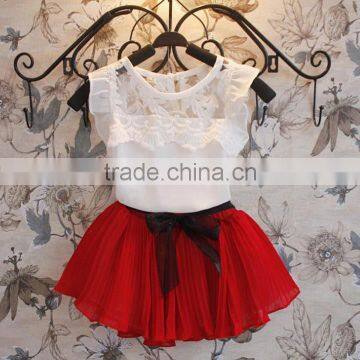 New 2pcs/set Baby Girl Children's Beauty Lace Agaric Casual Baby Girl Dresses SV009464#