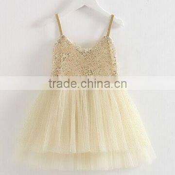 F10005A Spaghetti strap dress sequins lace dress girls nice dress