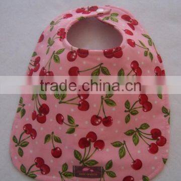 Posh design baby pink cherry custom printed bibs