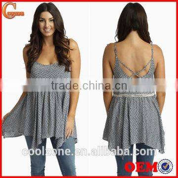 Floral print delicate layered tank top wholesale bohemian women top