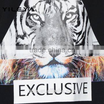 Latest Summer Fashion Long Style Tiger Pattern Print Women t Shirts Cheap, Cotton t Shirts With Transparent Back photo-5