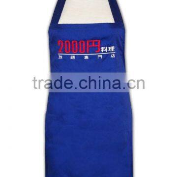 100% Cotton Canvas Apron Bule Printing Design Kitchen Cooking Bib Apron photo-2