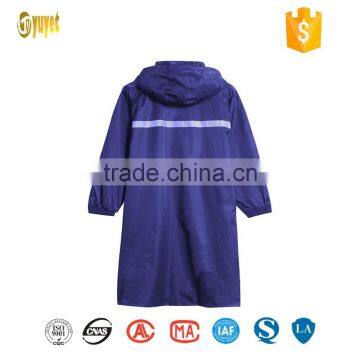 Purple 300D Oxford Long Raincoat With Reflective Tape photo-2