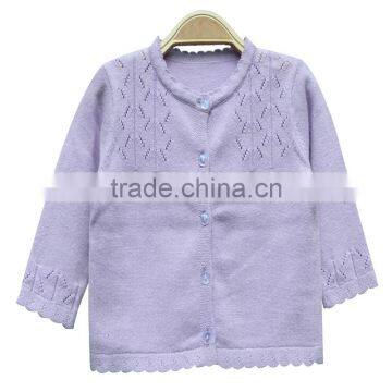 Wholesale Long sleeves Round Neck High Quality Girl Sweater Cardigan