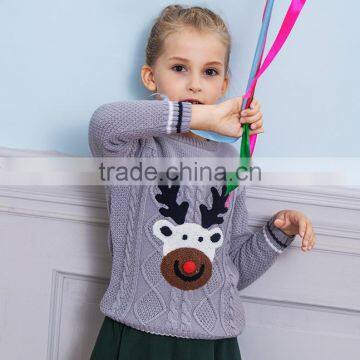 Cheap Clothing Wool Handmade Kids Pullover Sweater of Christmas for Girls photo-4