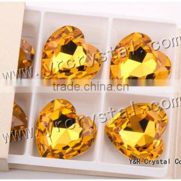 4827 Crystal Beads 28mm Topaz Color Point-Back Rhinestone