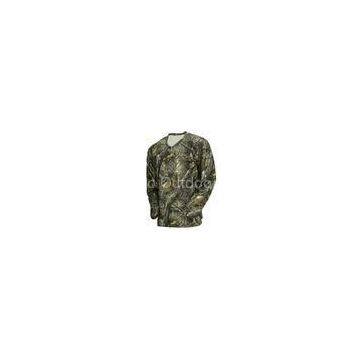 Wicking Long Sleeve Camo Fishing T-Shirt, 100% Poly Knit Grid Hunting Camo Clothing