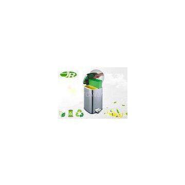 Double Plastic Foot Operated Bin 20 Liter Indoor Square Standing