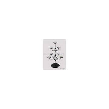 Metal tree candle stand with multiple cups