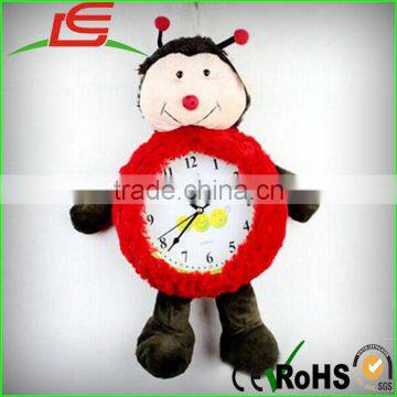 wholesale red animal bee plush clock toy