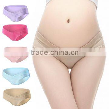 2017 new design pure color cotton panty big size panty pregnant panty maternity underwear