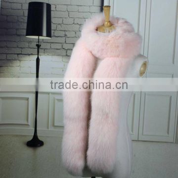 YR478 Top Quality Real Fox Fur Luxury Long Fur Muffler Wrap