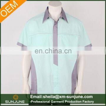 Bolsillo Interior Pocket Short Sleeve Men's Work Shirts Reflective