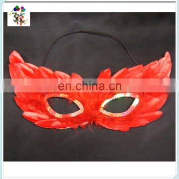 Venetian Masquerade Ball Hen Night Party Red Feather Masks HPC-0499