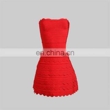 2016 women strapless red cocktail dress classy