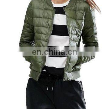 Factory OEM Women Quilted Padded Bomber Jacket Wholesale photo-2