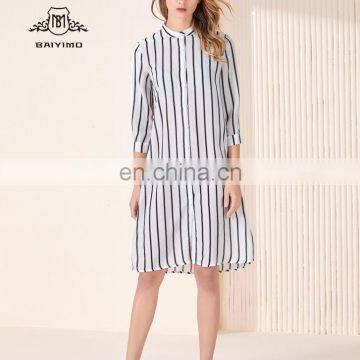 2017 Latest Style Long Sleeve New Fashion Design Fancy Women Casual Striped Shirt