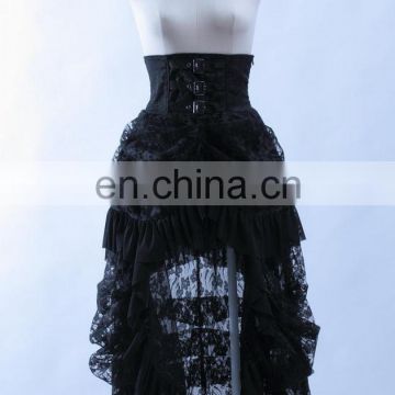 Gothic high waist corsage high-low skirt