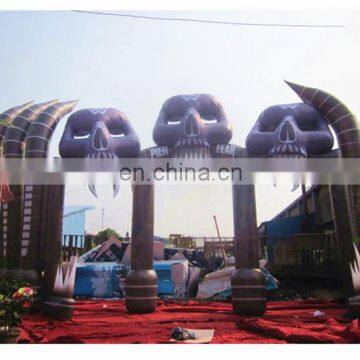 Giant Halloween decorative archway,inflatable skull arch