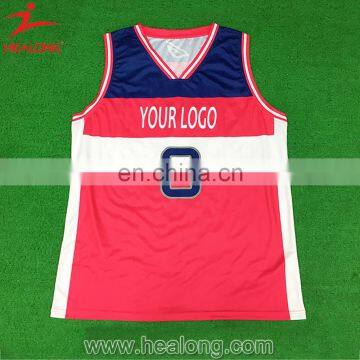 Healong Design Grey Blue Euroleague Wholesale Blank Custom Basketball Jerseys