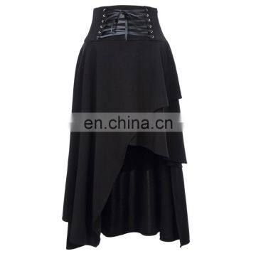 Belle Poque Women's Black Vintage Retro Gothic Style Irregular Skirt 37" BP000344-1 photo-6