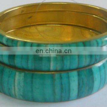 Trendy Summer Blue Bone/horn bangles