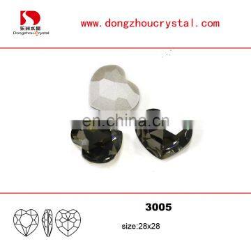 Heart Shape Crystal Stone 28*28mm for Headdress