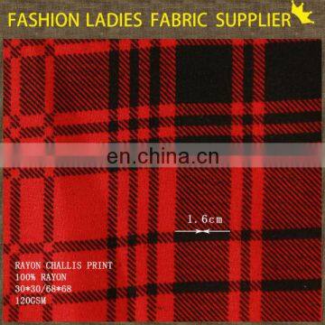 Classical Pattern for Wear Check Design Printed Rayon Shirting Making Fabric photo-2