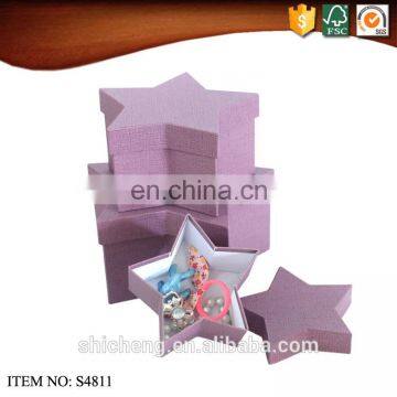 Special design star shape mini paper gift packaging box with lid