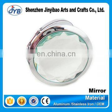 personalized round shape metal cosmetic mirror with acrylic diamond wholesale