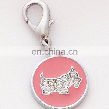 Custom metal dog ID name tags with rhinestone