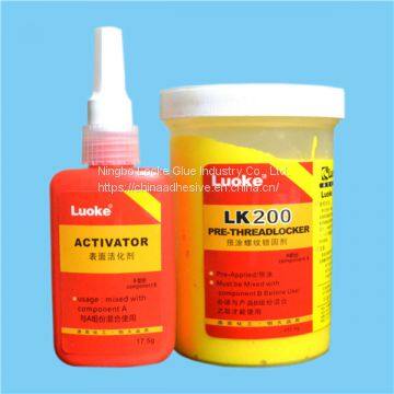 screw thread locking pre-applied adhesive