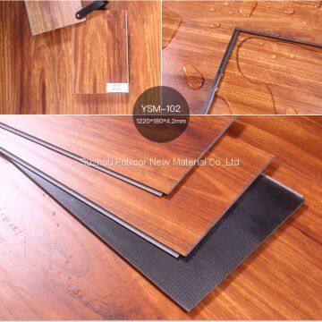 PVC flooring sheet tiles slotted click lock 7 layers UV coating fiberglass