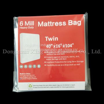 01 Style 6 Mil Heavy Duty Twin Mattress Bag 40 * 16 * 104 inch