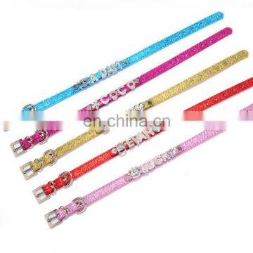 DIY Words Decorated Pet PU Collar Leash Training Dog Pulling Rope Pet Neck Chain Pet Supplies photo-4