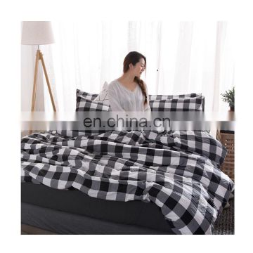 White And Black Simple Check pattern Comforter Set Bedding Set 100% Cotton