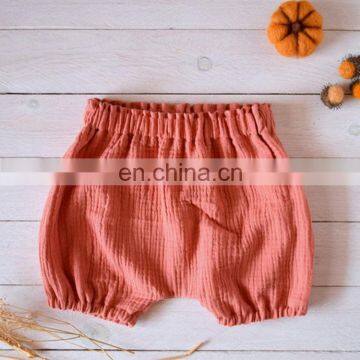 Wholesale Plain Gauze Summer Cotton Baby Toddle Pants Organic Short photo-4