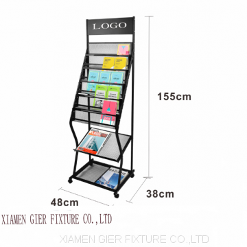 Fashion modern customized Point of Sale trade show floor wire literature display rack stand