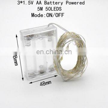 2M 3M 5M 10M Battery Silver Wire LED String Lights Holiday Lighting Fairy Garland for Christmas Wedding Party Decoration photo-4