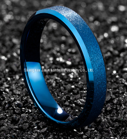 6mm 8mm Blue Tungsten Carbide Rings