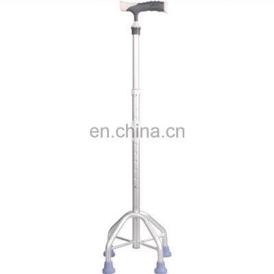Aluminum Alloy 4 Legs Walking Stick Telescopic Crutch for Rehabilitation Therapy Supplies