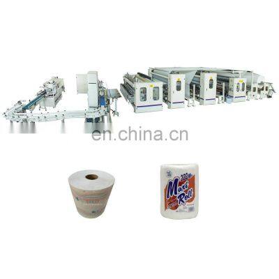 Full automatic glue lamination maxi roll paper towel machine production line