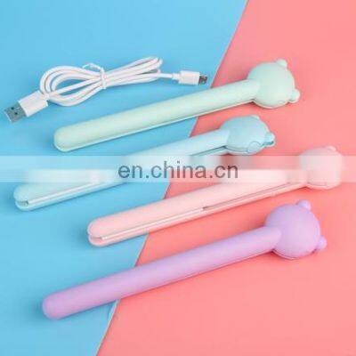 New design portable USB girl mini flat iron Custom Lovely Fast heating electric cartoon hair straightener