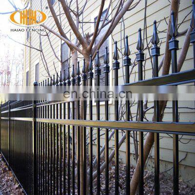 Best Quality Solid Black Metal Pipe Fence, Iron / Steel Pipe Fence Panel for Sale photo-2