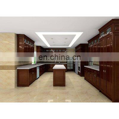 Luxury Solid Wood Kitchens Soft Closing Drawer Kitchen Cabinet Modern Cucina